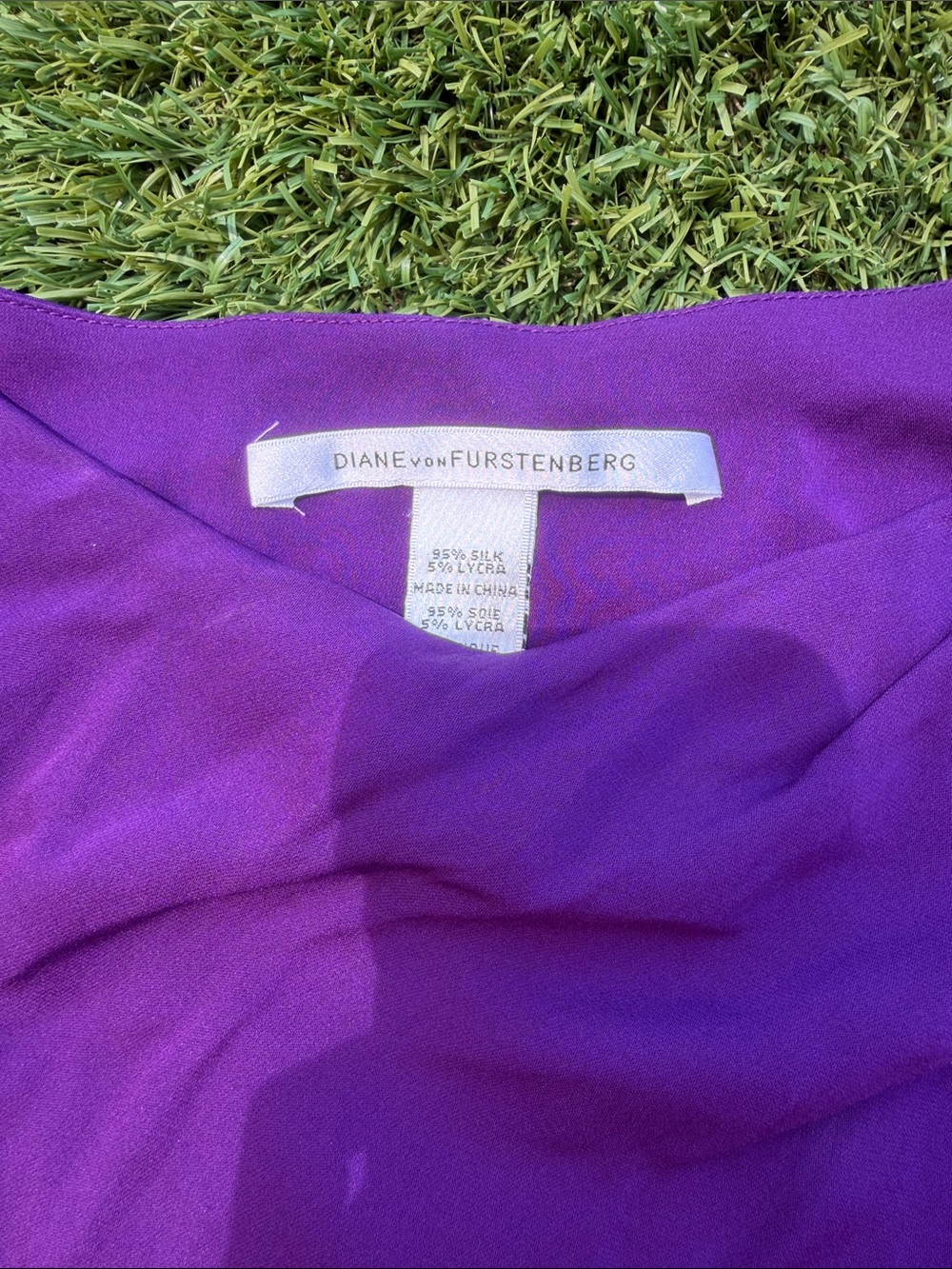 Diane Von Furstenberg Violet Midi Dress 100% Silk - Picture 5 of 16